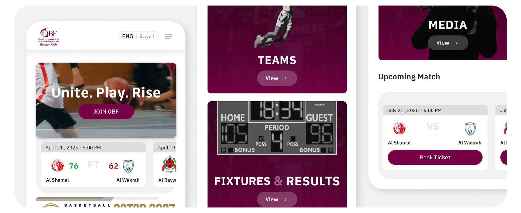 QBF mobile screens